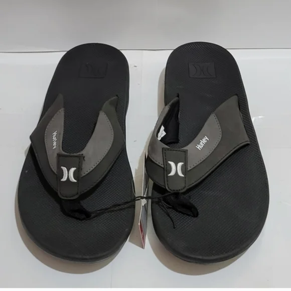 Hurley Men's Bubble Cushion Heel Surf Comfort Flip Flops - Picture 4 of 6